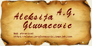 Aleksija Gluvačević vizit kartica